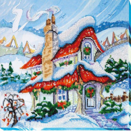 Абрис Арт Набор для вышивки бисером на натуральном художественном холсте Сказочная зима-2 (AB-458)