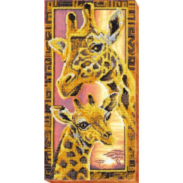 Абрис Арт Набор для вышивки бисером на натуральном художественном холсте Жирафы (AB-538)