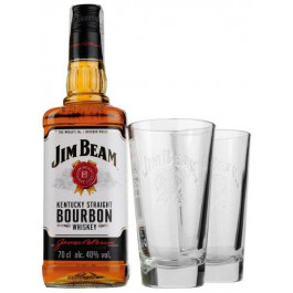 Jim Beam Бурбон  White 40% 0.7 л + 2 склянки Хайболл (DDSBS1B098)