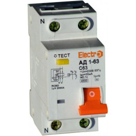   ElectrO АД1-63 1+N 25А 30мА 4,5kA АС (45AD6325E30)