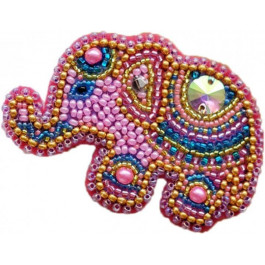 Абрис Арт Набор для вышивки бисером украшение Розовый слонёнок (AD-038)