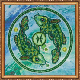 Абрис Арт Набор для вышивки бисером на натуральном художественном холсте Знак Зодиака Рыбы (AB-33212)
