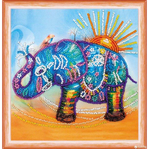Абрис Арт Набор для вышивки бисером Неоновый слон (AM-149) - зображення 1