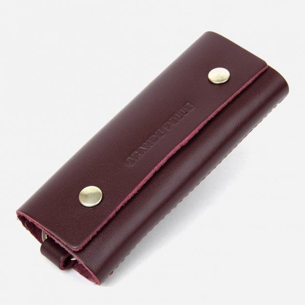 Grande Pelle Ключница кожаная  leather-11348 Бордовая - зображення 1