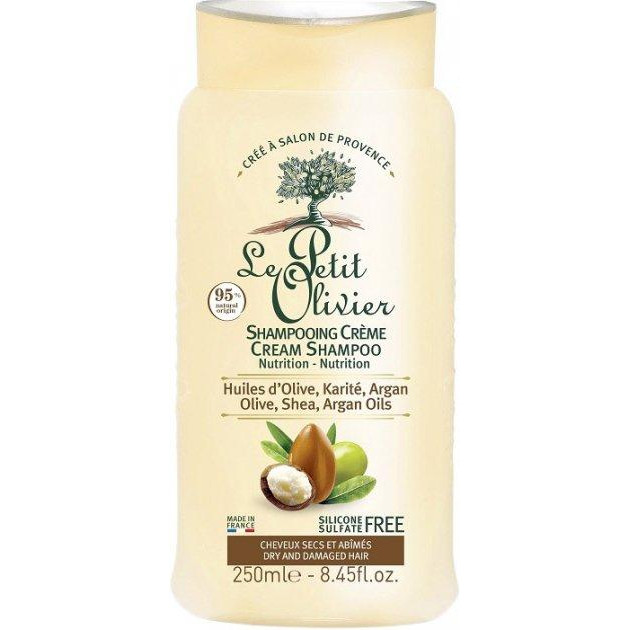 Le Petit Olivier Шампунь для сухих и поврежденных волос  Cream Shampoo Nutrition с маслами оливы, арганы и ши 250 мл  - зображення 1