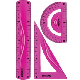 Centrum Набор измерительных школьных принадлежностей  Flexible 3 гибких предмета Розовый (4030969896853)