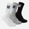 NEW YORK YANKEES Носки  3 pk Crew 15100002-1003 43-46 р 3 пары Черный/Белый/Серый (8718984009132) - зображення 1