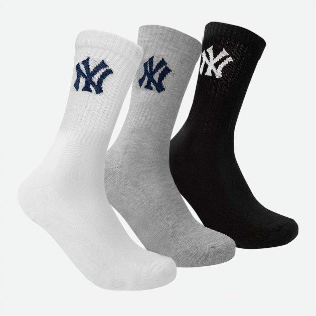 NEW YORK YANKEES Носки  3 pk Crew 15100002-1003 43-46 р 3 пары Черный/Белый/Серый (8718984009132) - зображення 1