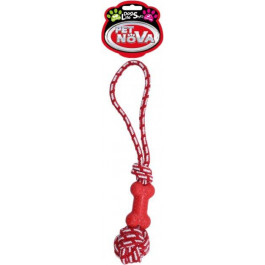 Pet Nova Игрушка для собак Кость на веревке 40 см красный (TPR-ROPEDUMBBELL-RE)