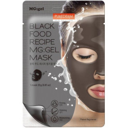 Purederm Маска питательная с черным комплексом для лица  Black Food Recipe Gel Mask на тканевой основе с геле