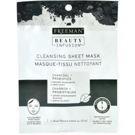 Freeman Beauty Тканевая маска  Beauty Иnfusion осветляющая Уголь и Прибиотик, 25мл (072151556309)