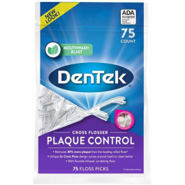 DenTek Флосс-зубочистки  Перехресне очищення Контроль зубного нальоту 75 шт (047701000717)
