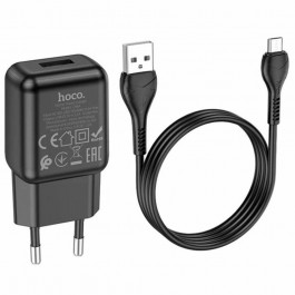 Hoco C96A Single port charger set + micro-USB Black