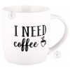 Fiora Чашка I Need Coffee 350 мл біла (B35-TE101) - зображення 1