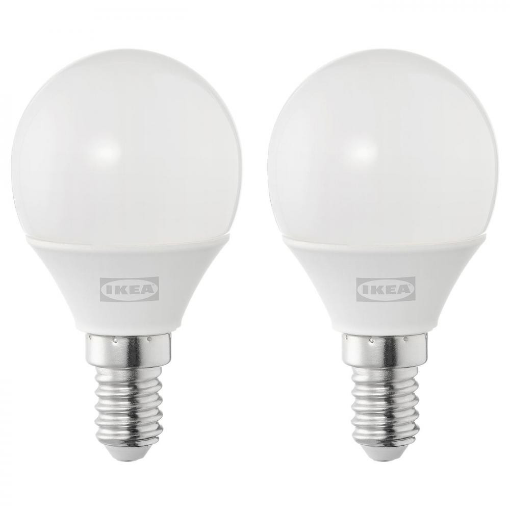 IKEA SOLHETTA LED E14 250Lm шар молочный, 2 шт (804.987.22) - зображення 1