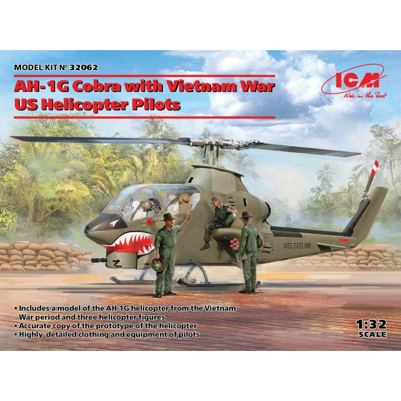 ICM AH-1G Cobra с американскими пилотами (война во Вьетнаме) (ICM32062) - зображення 1