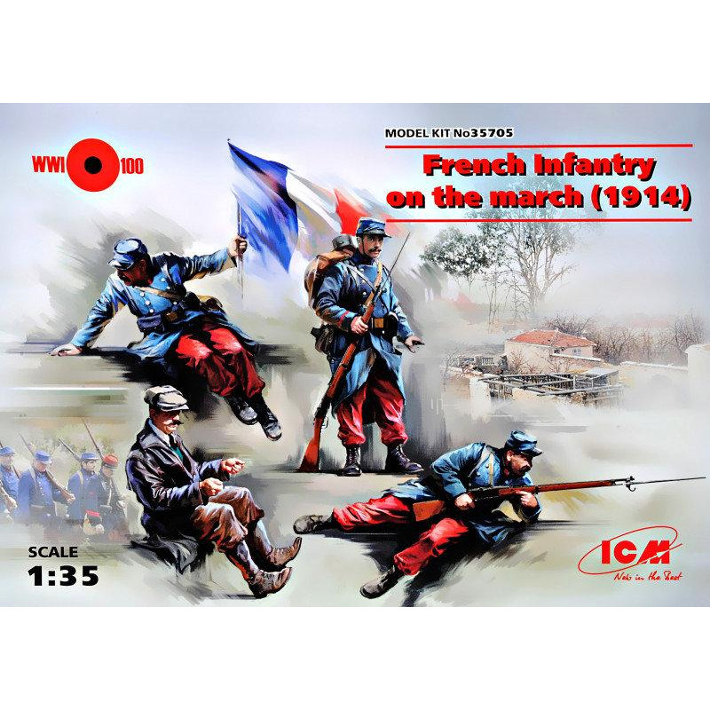ICM Французская пехота 1914 года на марше (4 фигуры) (ICM35705) - зображення 1