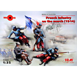 ICM Французская пехота 1914 года на марше (4 фигуры) (ICM35705)