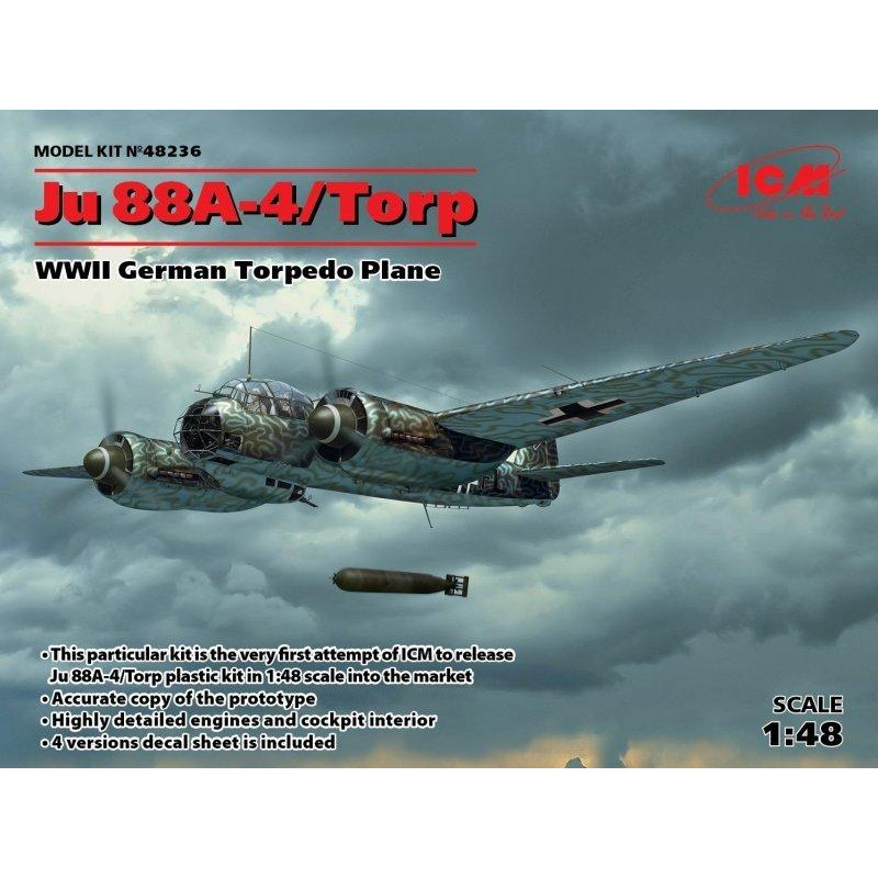 ICM Немецкий торпедоносец Ju 88A-4 / Torp, 2МВ (ICM48236) - зображення 1