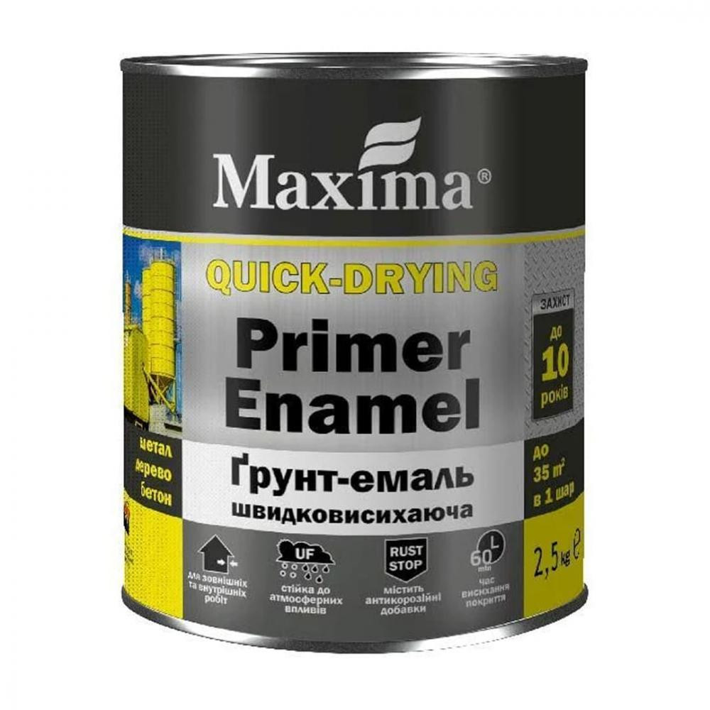 Maxima Quick-Drying Primer Enamel черный матовый 2,5 кг - зображення 1