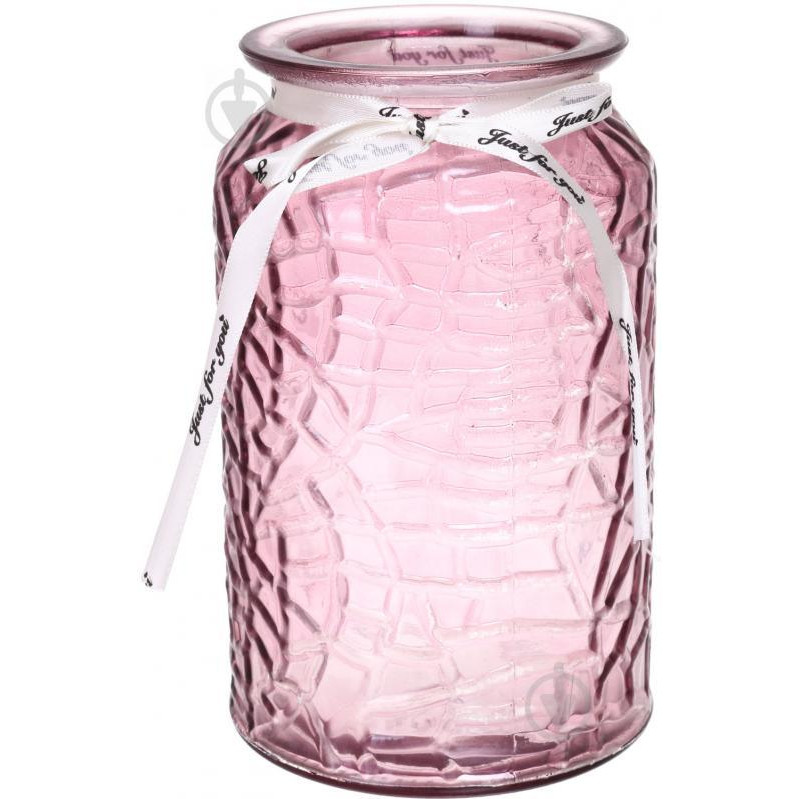 Yiwu Ваза скляна рожева Crystal Alison 18 см (83210414-5/1_YBCG210414-5) - зображення 1