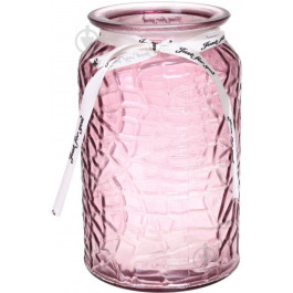 Yiwu Ваза скляна рожева Crystal Alison 18 см (83210414-5/1_YBCG210414-5)