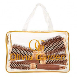 Olivia Garden Набір щіток Expert Blowout Straight Gold & Brown , включаючи 1хID2057, 1хID2058, 1хID2059, 1хID2060