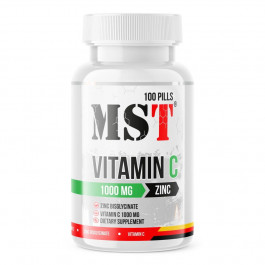 MST Nutrition Витамины и минералы MST Vitamin C + Zinc, 100 таблеток