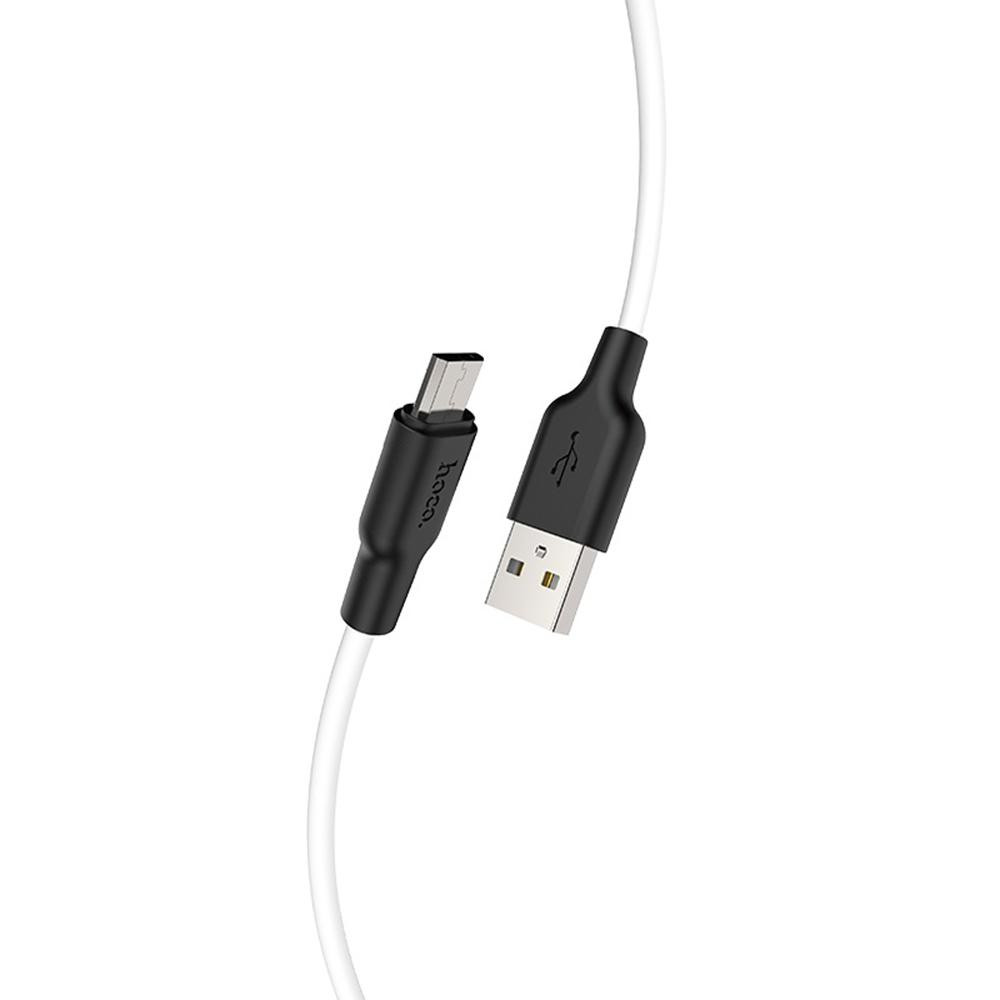 Hoco X21 Plus USB to Micro USB 2m Black/White (6931474713834) - зображення 1