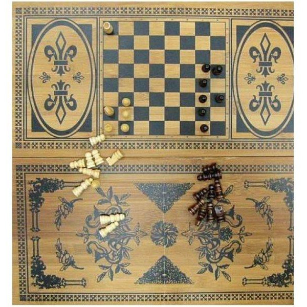 Arjuna Нарды+шахматы из бамбука 40x20x4 см (22749) - зображення 1