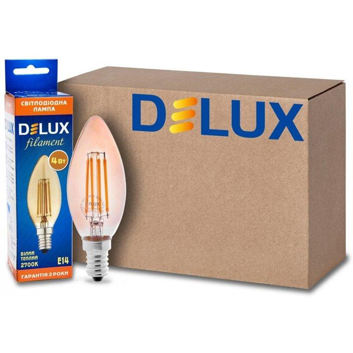 DeLux LED BL37B 4W 410Lm 2700K 220V E14 amber filament 10шт (90017539) - зображення 1