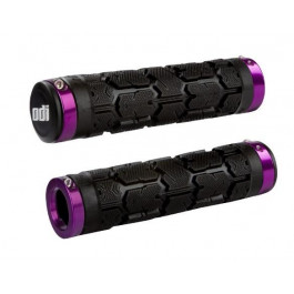 ODI Грипсы  Rogue MTB Lock-On Bonus Pack Black w/Purple Clamps, черные с фиолетовыми замками