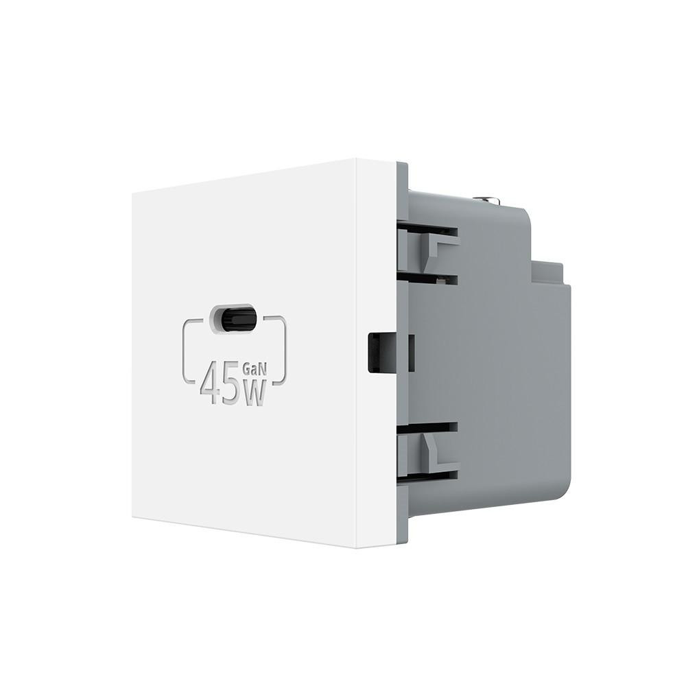 Livolo Механізм розетка USB type C з блоком живлення 45W  білий (VL-FCUC-2WP) - зображення 1