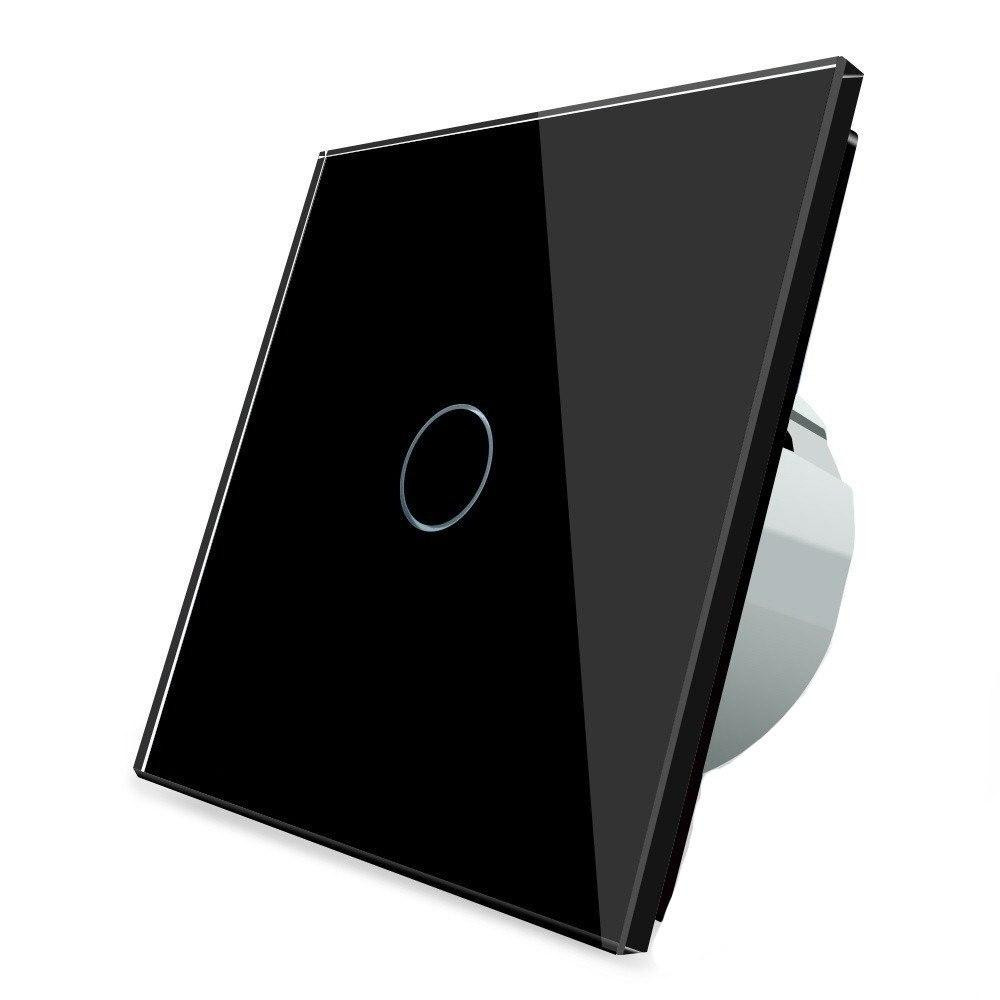 Livolo Сенсорная кнопка 1 сенсор 12/24V черный стекло  (VL-C701CH-12) - зображення 1