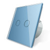 Livolo Сенсорная кнопка 2 сенсора 12/24В голубой стекло  (VL-C702CH-19) - зображення 1