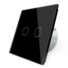 Livolo Сенсорная кнопка 2 сенсора 12/24В черный стекло  (VL-C702CH-12) - зображення 1