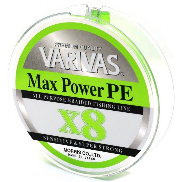 Varivas Max Power PE X8 #2.0 / Lime Green / 0.235mm 150m 14.97kg - зображення 1
