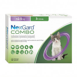 NexGard Combo Краплі від бліх, кліщів та гельмінтів для котів вагою до 2.5 кг 1 піпетка (169797)