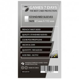 Games7Days Протектори для карт  (61 х 112 мм, French Tarot, 100 шт.) (STANDART) (GSD-016111)