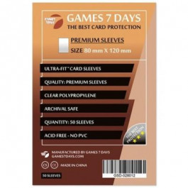 Games7Days Протектори для карт  (80 х 120 мм, Ultra-Fit, 50 шт.) (PREMIUM) (GSD-028012)