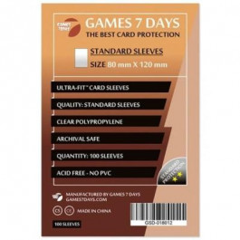 Games7Days Протектори для карт  (80 х 120 мм, Ultra-Fit, 100 шт.) (STANDART) (GSD-018012)