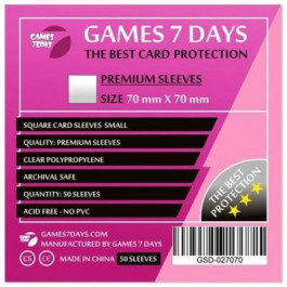 Games7Days Протектори для карт  (70 х 70 мм, Square Small, 50 шт.) (PREMIUM) (GSD-027070)