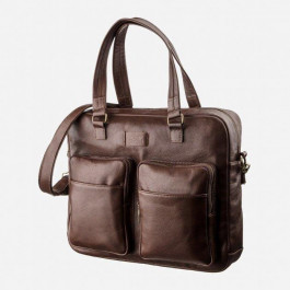 SHVIGEL Мужская кожаная дорожная сумка для ноутбука  19109 Коричневая (leather-19109)