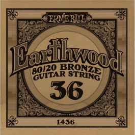 Ernie Ball Струна 1436 Earthwood 80/20 Bronze Acoustic Guitar Strings .036