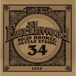 Ernie Ball Струна 1434 Earthwood 80/20 Bronze Acoustic Guitar Strings .034