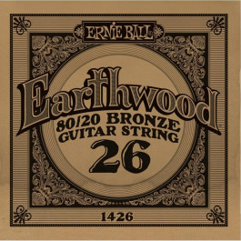 Ernie Ball Струна 1426 Earthwood 80/20 Bronze Acoustic Guitar Strings .026