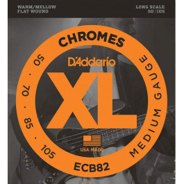 D'Addario ECB82 Chromes Flatwound Medium Bass Strings 50/105