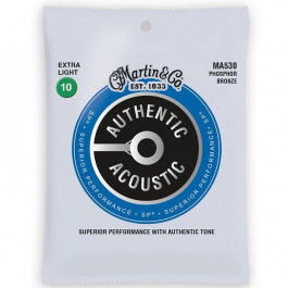 Martin Струны для акустической гитары MA530 Authentic Acoustic SP 92/8 Phosphor Bronze Extra Light (10-47)