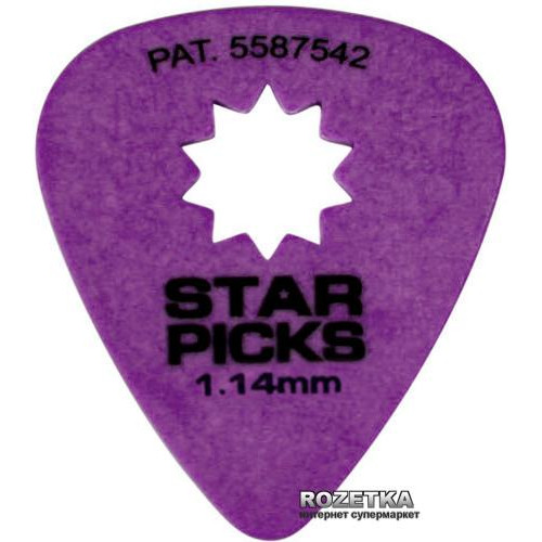 Everly Медиаторы Star Piсks Purple 1.14 мм 12 шт. (30026) - зображення 1