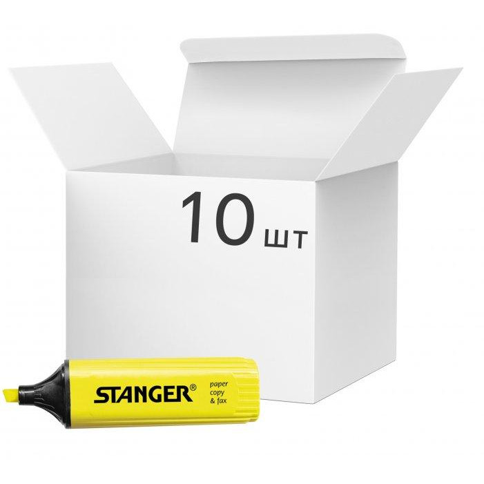 Stanger Маркер текстовий  1-5 мм 10 шт. жовтий MARKER-TXT-STFLATY10 - зображення 1